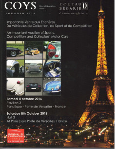 Catalogue Vente aux enchères COYS - PARIS OCTOBRE 2016 | COYS Ref: A271 |