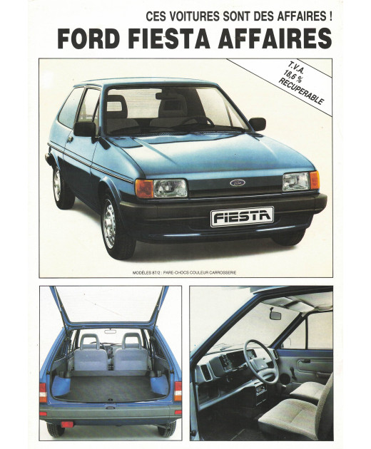 Brochure FORD ESCORT AFFAIRES (1987) 1000, 1100 et 1600 D | FOR38 - Ref: PN ESCORT AFFAIRES 2 |