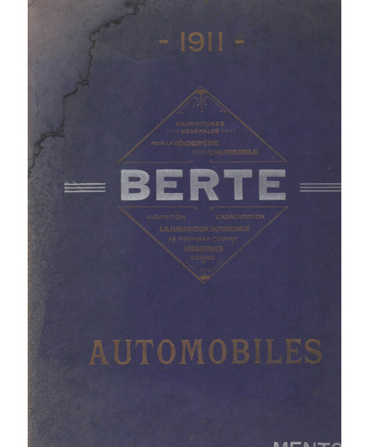 BERTE Automobiles MENTON - Catalogue vélocipédie, Automobile, Aviation et Aerostation | BERTE 1911 |