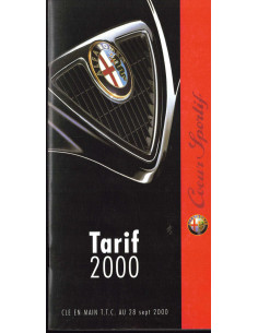 Brochure ALFA ROMEO Tarif 2000 | ALF41 - Ref: 999 427 |