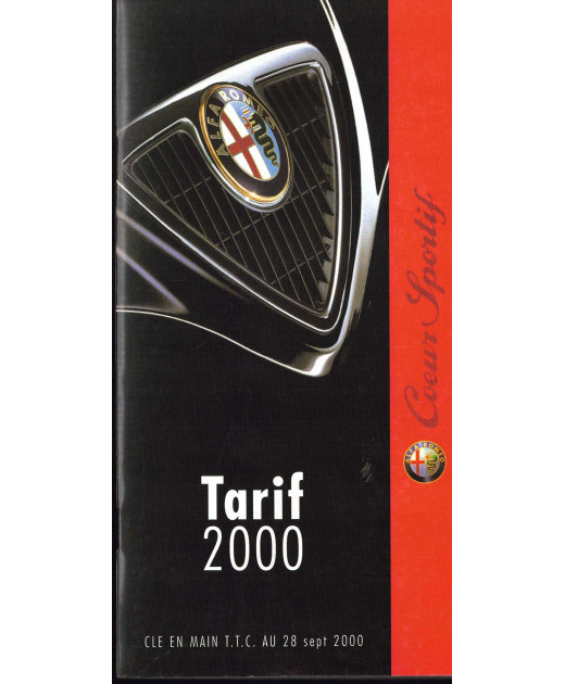 Brochure ALFA ROMEO Tarif 2000 | ALF41 - Ref: 999 427 |