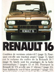 Brochure Régie Renault - RENAULT 16 - 1977 | REN45 - Ref: 16.110.16 |