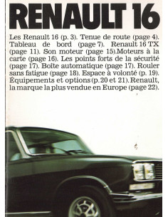 Brochure Régie Renault - RENAULT 16 - 1978 | REN43 - Ref: 17.108.16 |