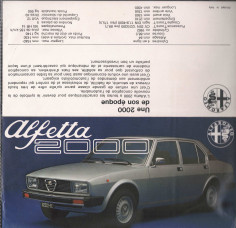 Brochure ALFA ROMEO ALFETTA 2000 | ALF95 - Ref: ALFETTA |