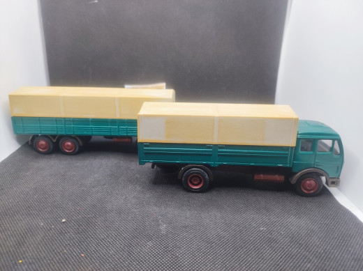 CAMION MERCEDES AVEC REMORQUE BACHE - NZG - N° 146 - 1/50 | Camion Mercedes avec Remorque Bâché - 146 |