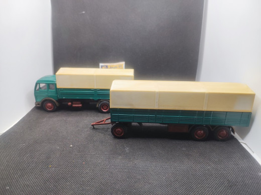 CAMION MERCEDES AVEC REMORQUE BACHE - NZG - N° 146 - 1/50 | Camion Mercedes avec Remorque Bâché - 146 |