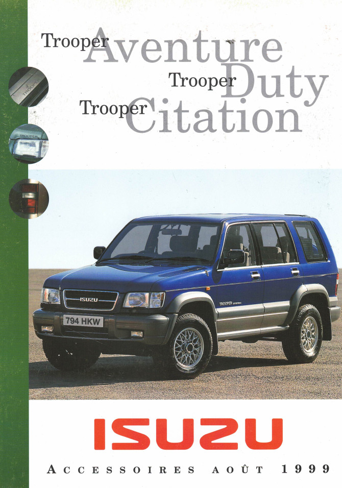 Brochure / Dépliant ISUZU TROOPER Accessoires (1999) | ISU01 - Ref: ACC1-08-99 |