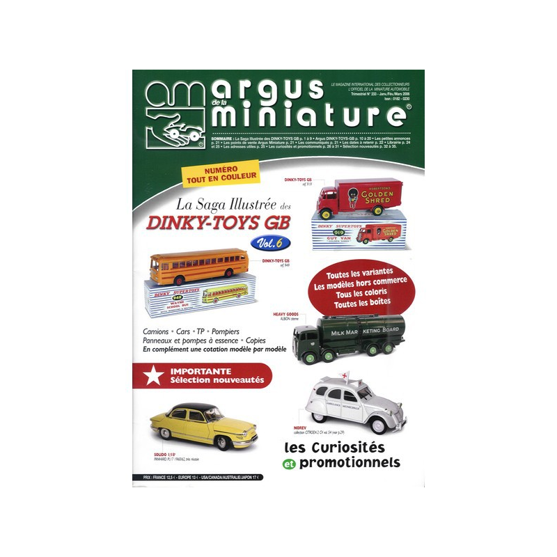 Argus de la miniature N°233 «DINKY TOYS GB Vol.6» Jan/Mars 2006 | Argus Miniature 233 |