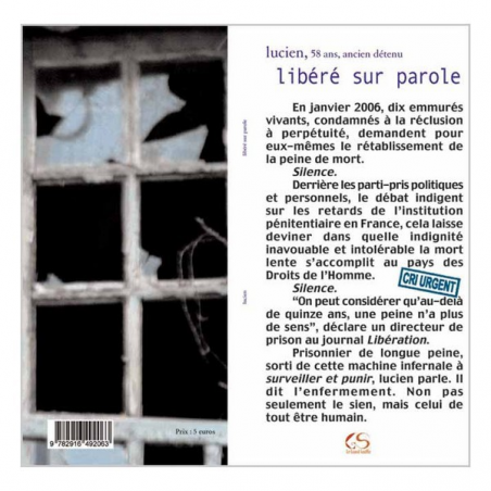 Libéré sur parole de Lucien Ed. Le Grand Souffle | 9782916492063 |